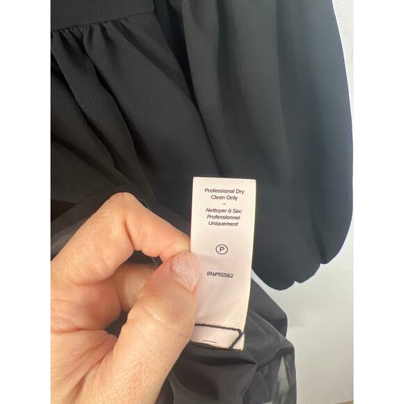 NWT Cinq A Sept Dorina Balloon Long Sleeve Fit & Flare Black Mini Dress Size: 0 - Picture 11 of 12